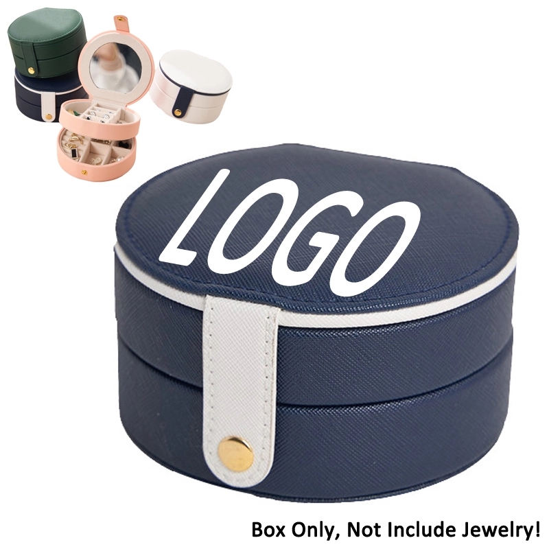 Portable Travel 2-Layer Jewelry Organizer Box with Mirror 2