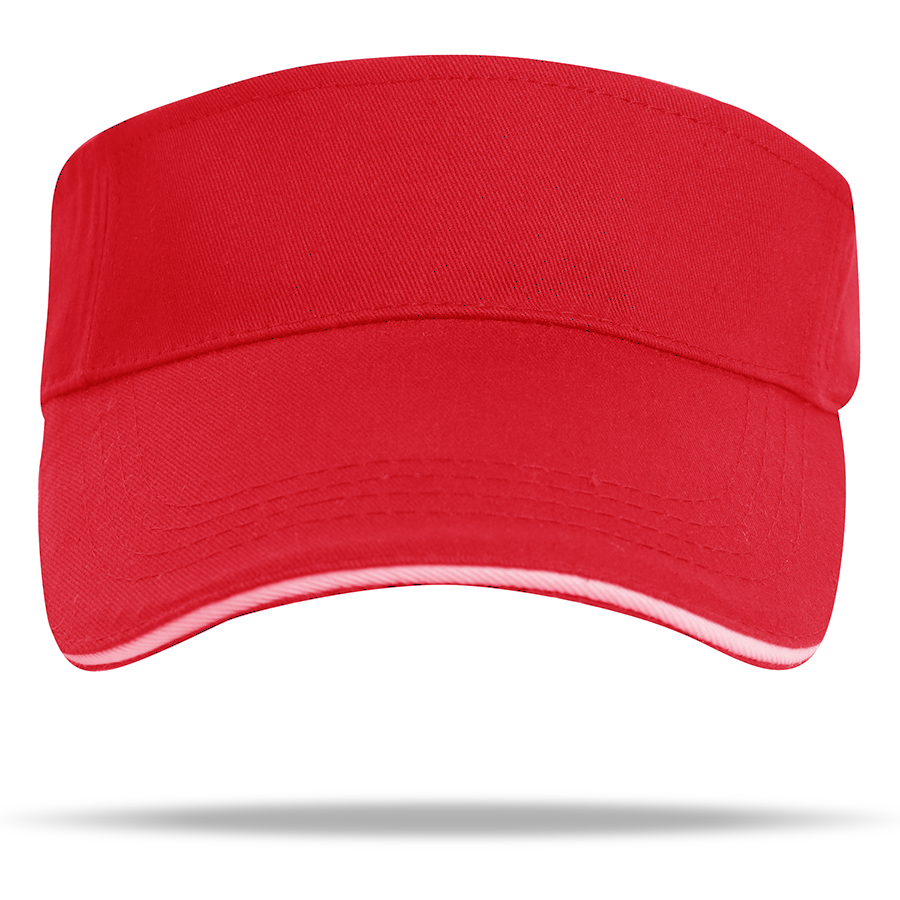Stock Solid Color Poly Cotton Visor, Hook-And-Loop Fastener 18