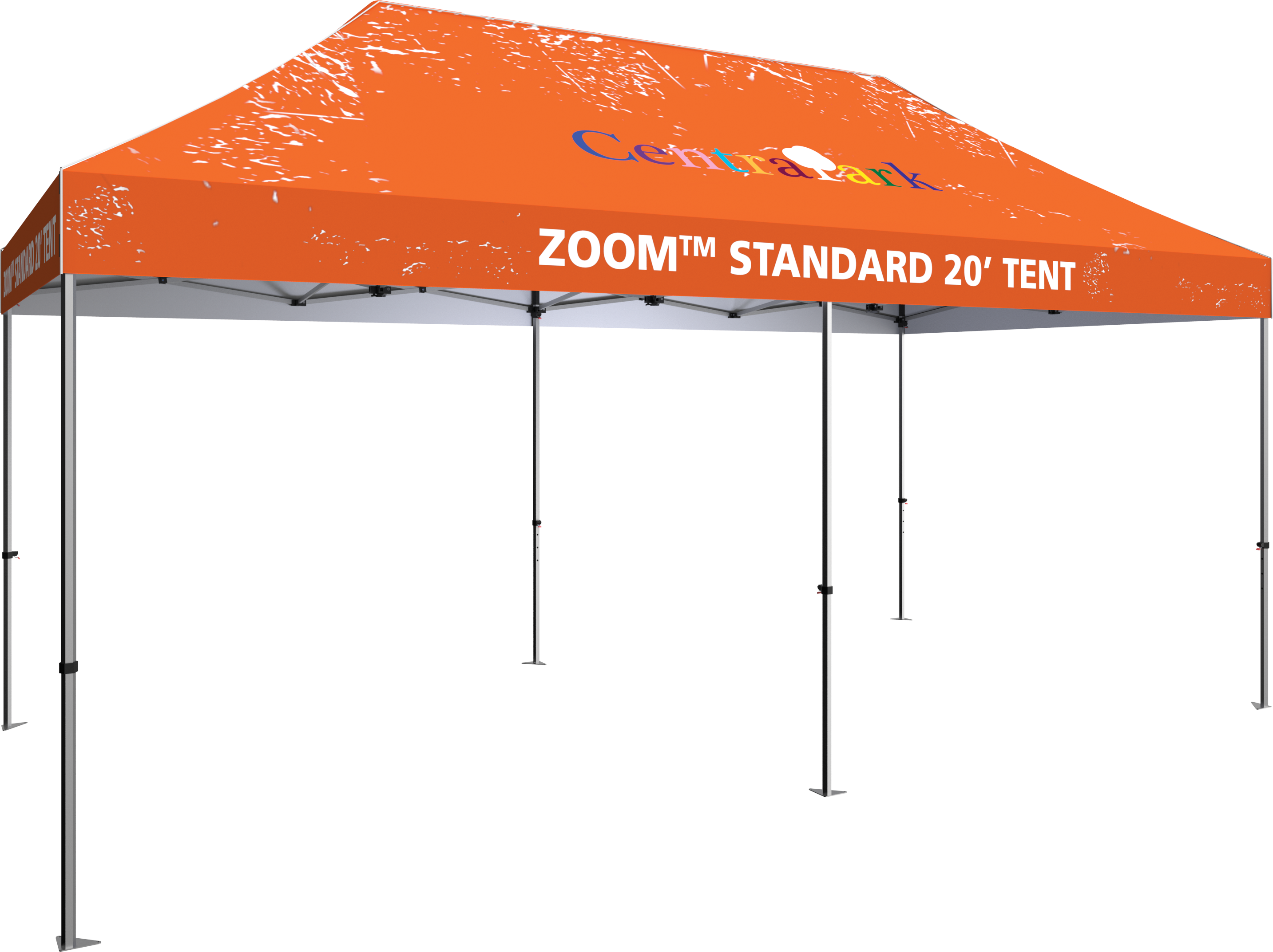 20' Zoom Aluminum Popup Tent with Custom Printed Canopy