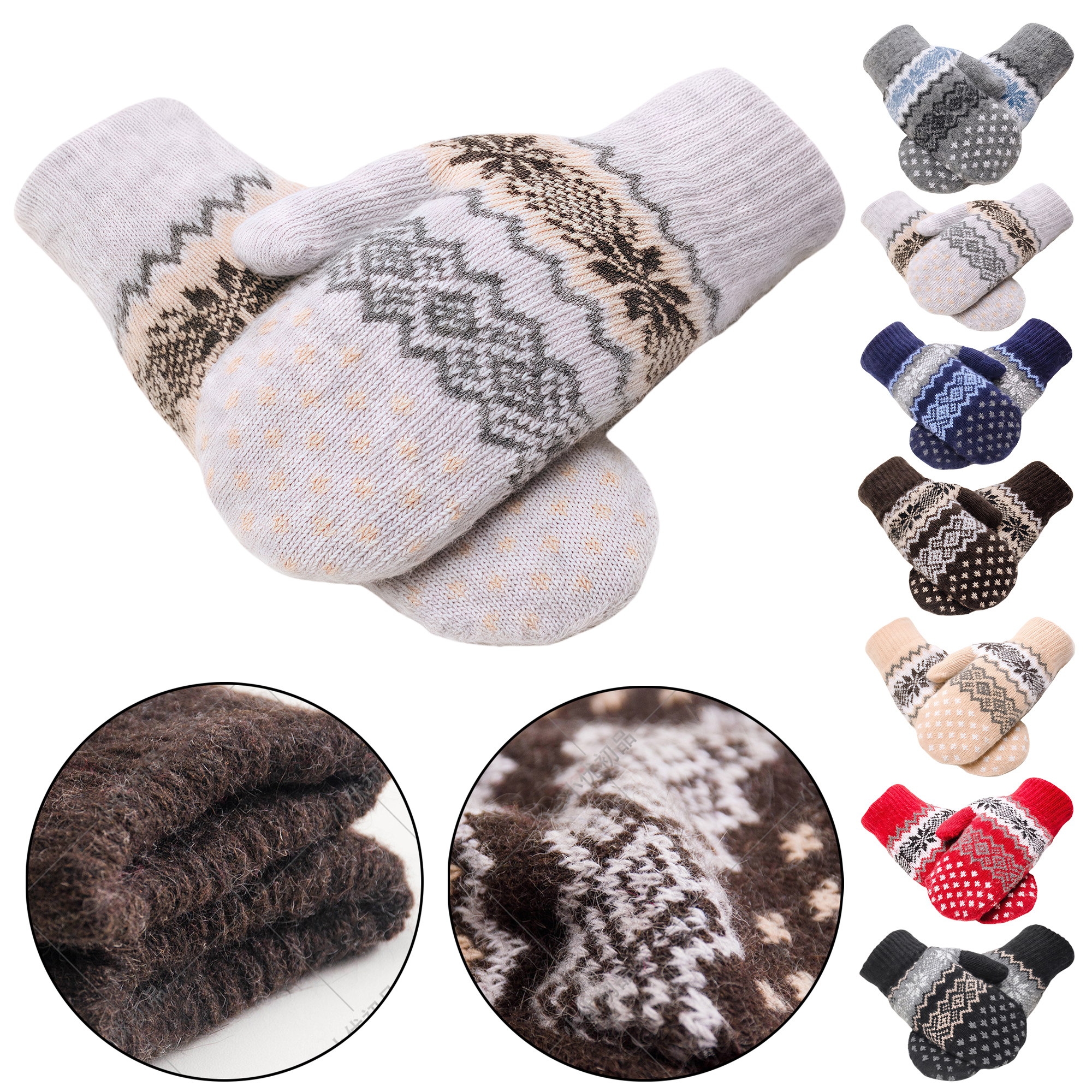 Thickened Wool Gloves with Fleece Lining 6