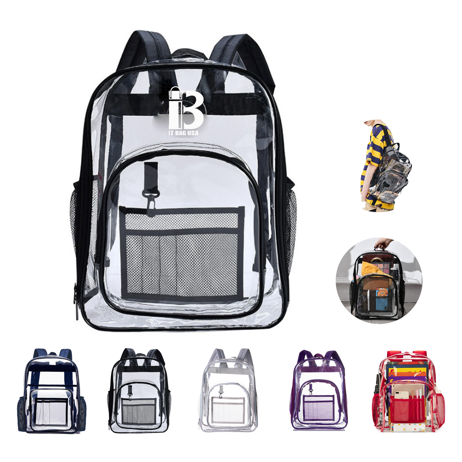 Clear PVC School Backpack 1