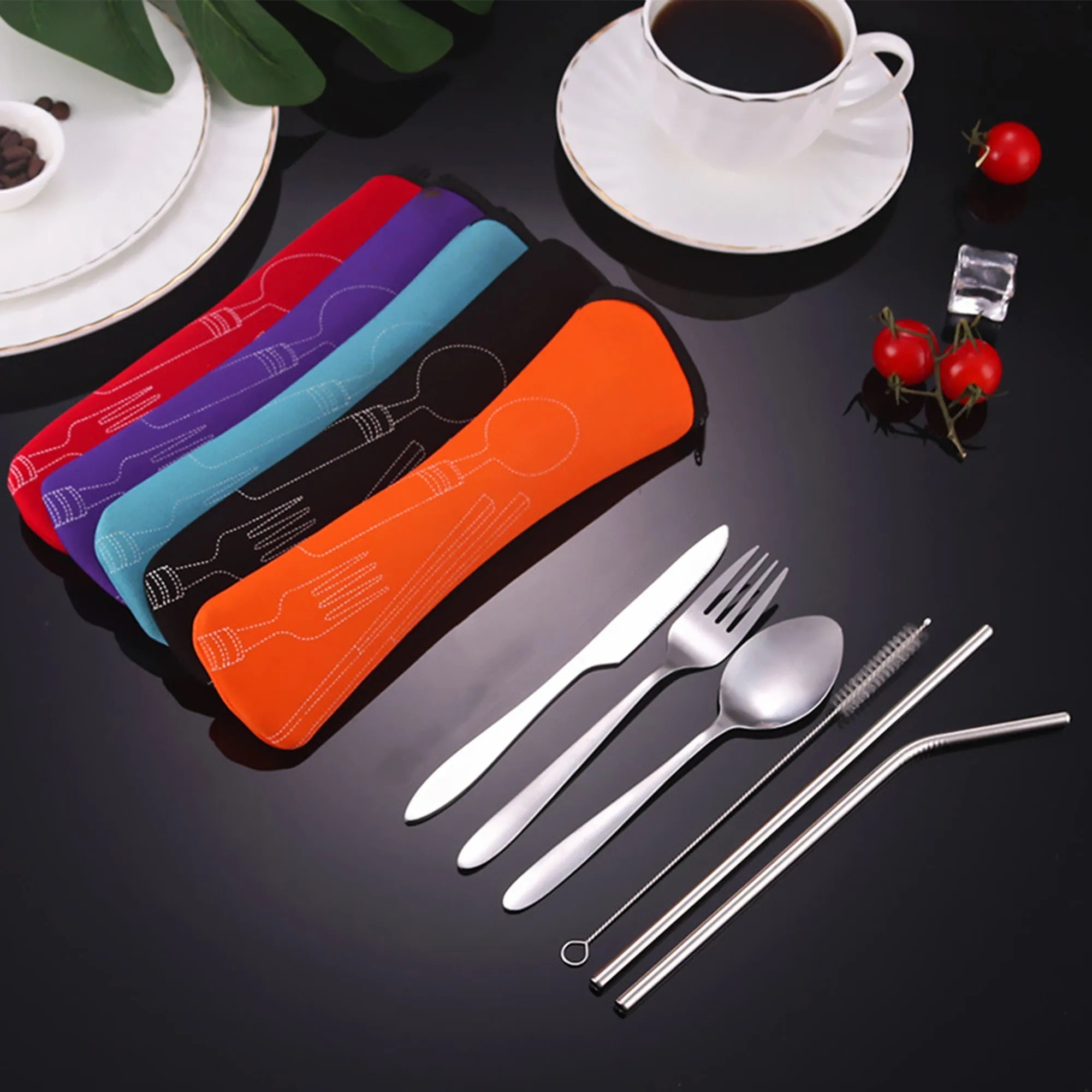 Reusable Travel Cutlery Flatware Set 13