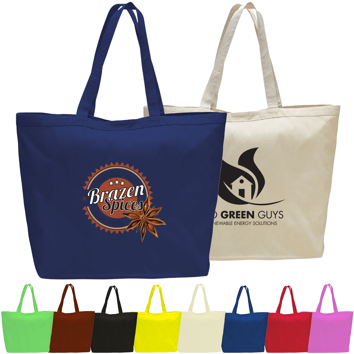 12 oz. Cotton Canvas Big Tote with Velcro Closure USA Decorated (23" x 17") 3