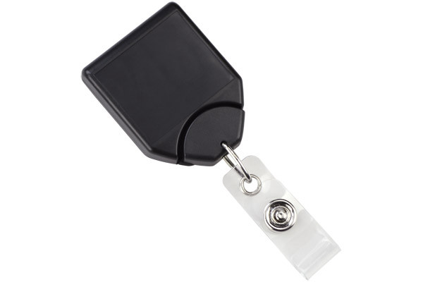 B-Reel Badge Reel w/Swivel Clip & Teeth (Black) 1