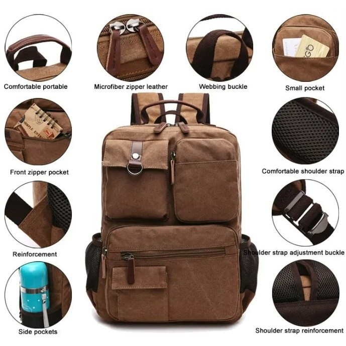 Vintage Large Capacity Canvas Bag 5