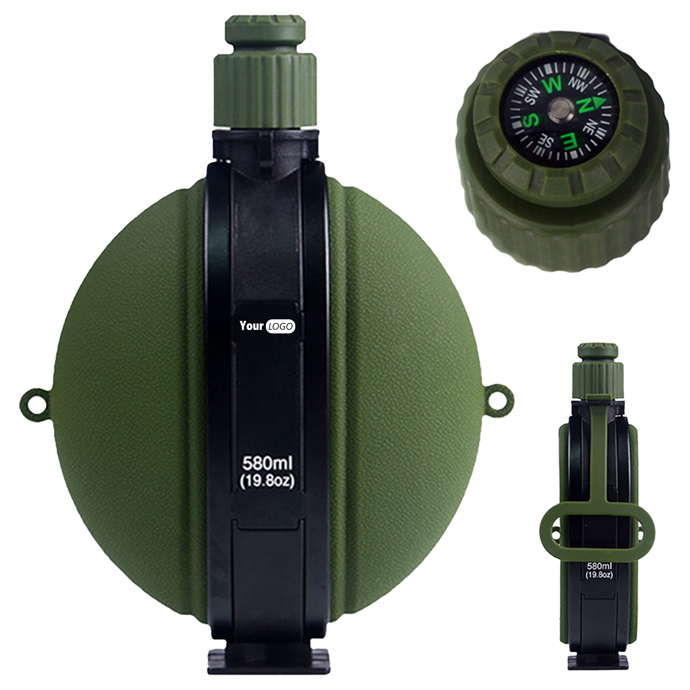 Silicone Foldable Sports Kettle With Compass 1