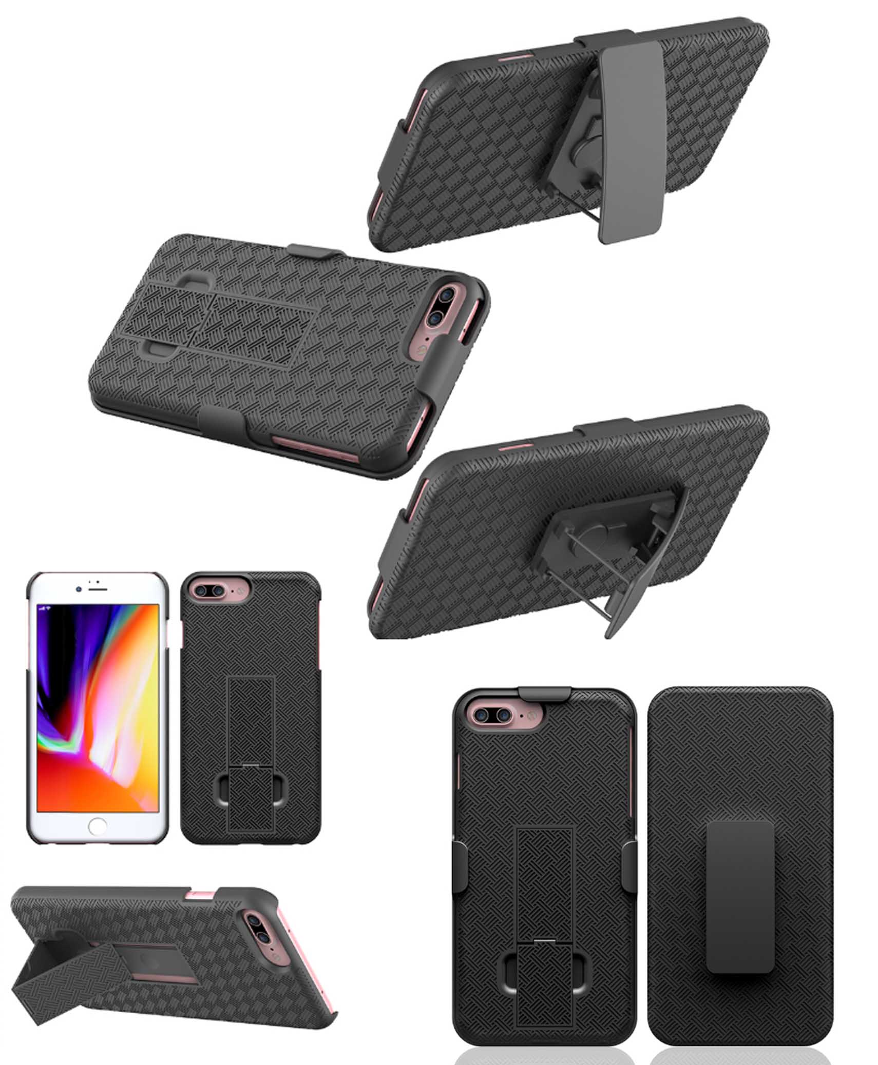 iBank ® iPhone X Hard Case with Belt Clip and a kickstand 1