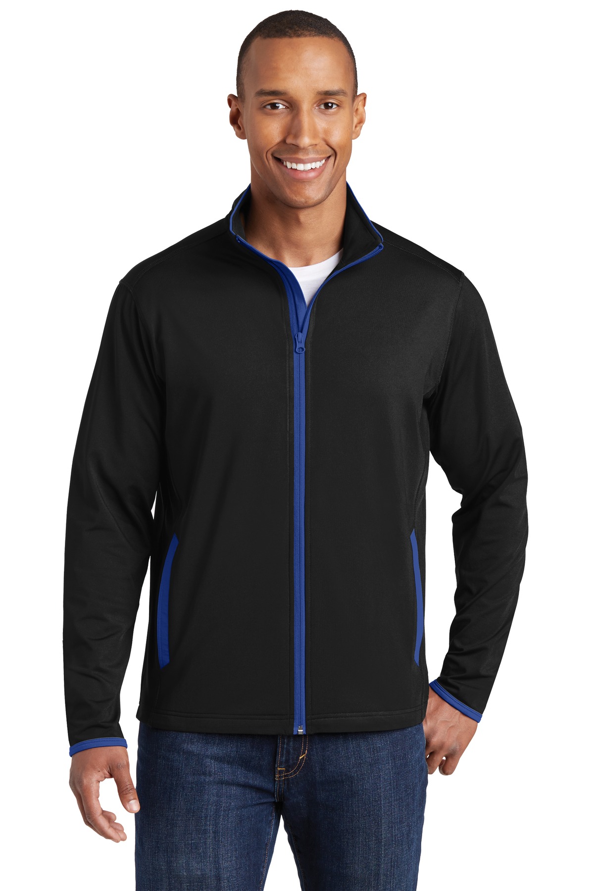 Sport-Tek Sport-Wick Stretch Contrast Full-Zip Jacket. ST853 44