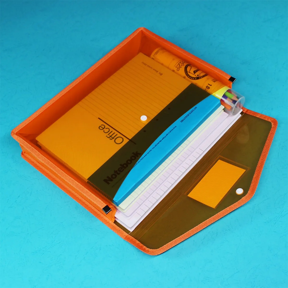 Colorful Snap-Button Transparent Waterproof Document Bag 4