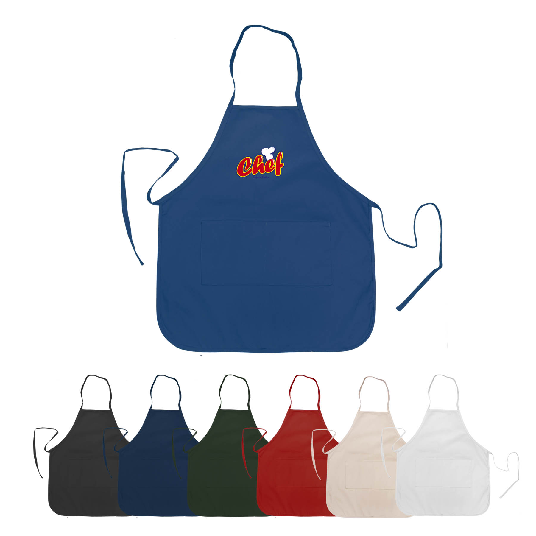 Heather NL2R Long Round Bottom Cotton Twill Apron 4