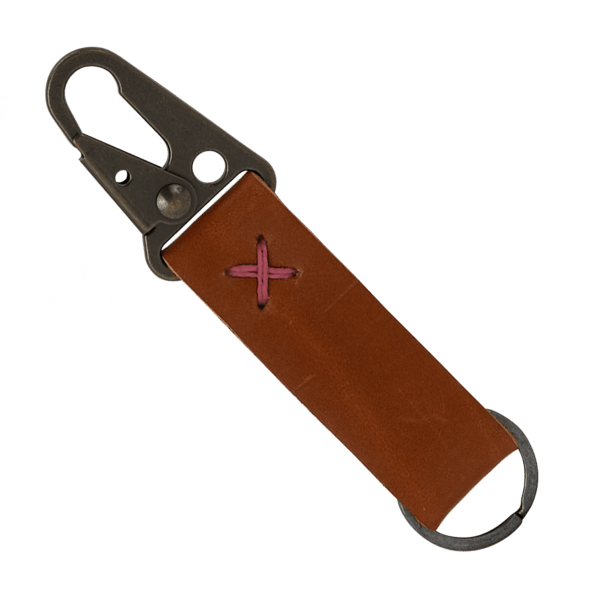 Busker Leather Keychain with Antique Nickel Carabiner 83