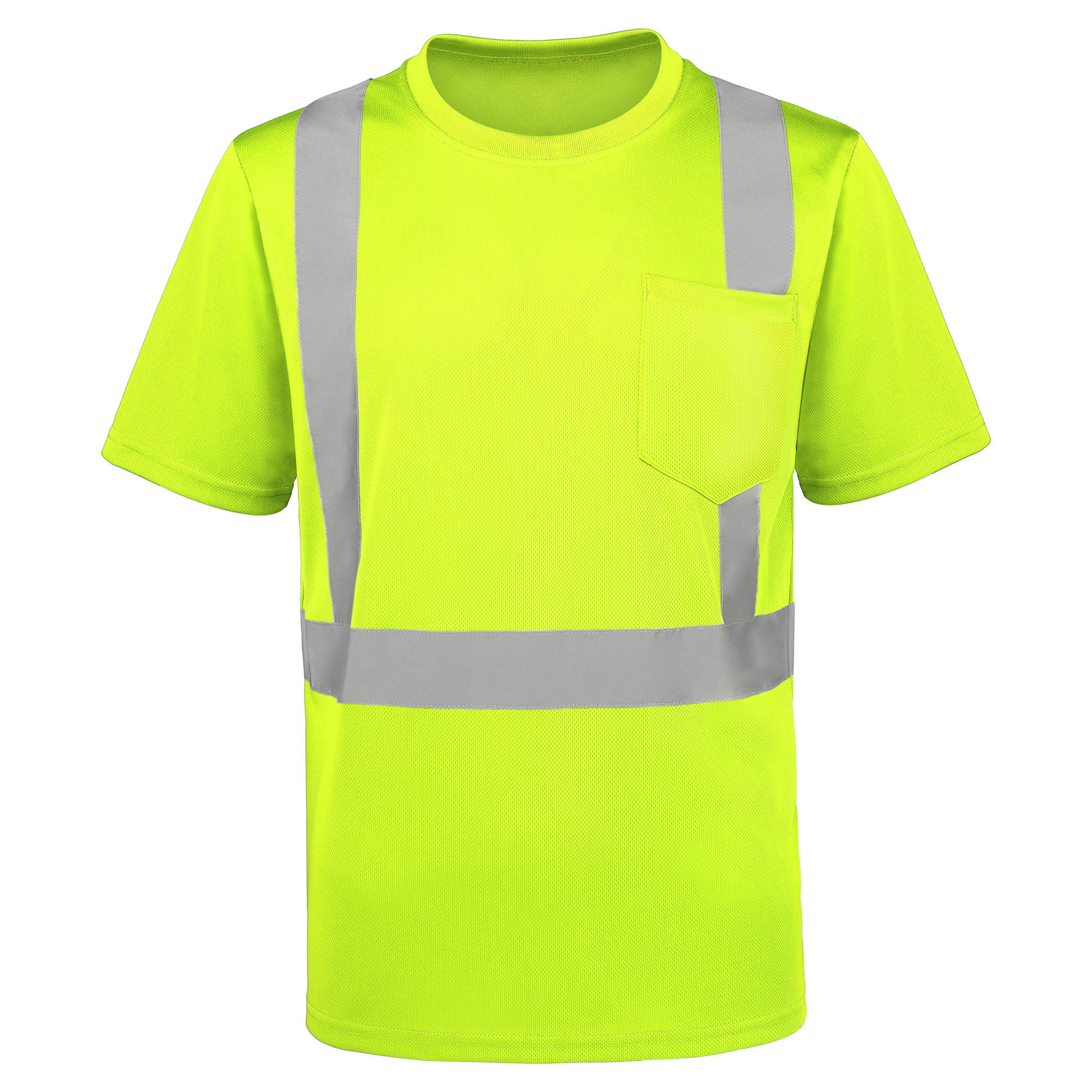 4 Oz. Class 2 Men's Short Sleeve Hi Vis Reflective Safety T-Shirt W/ Pocket 6