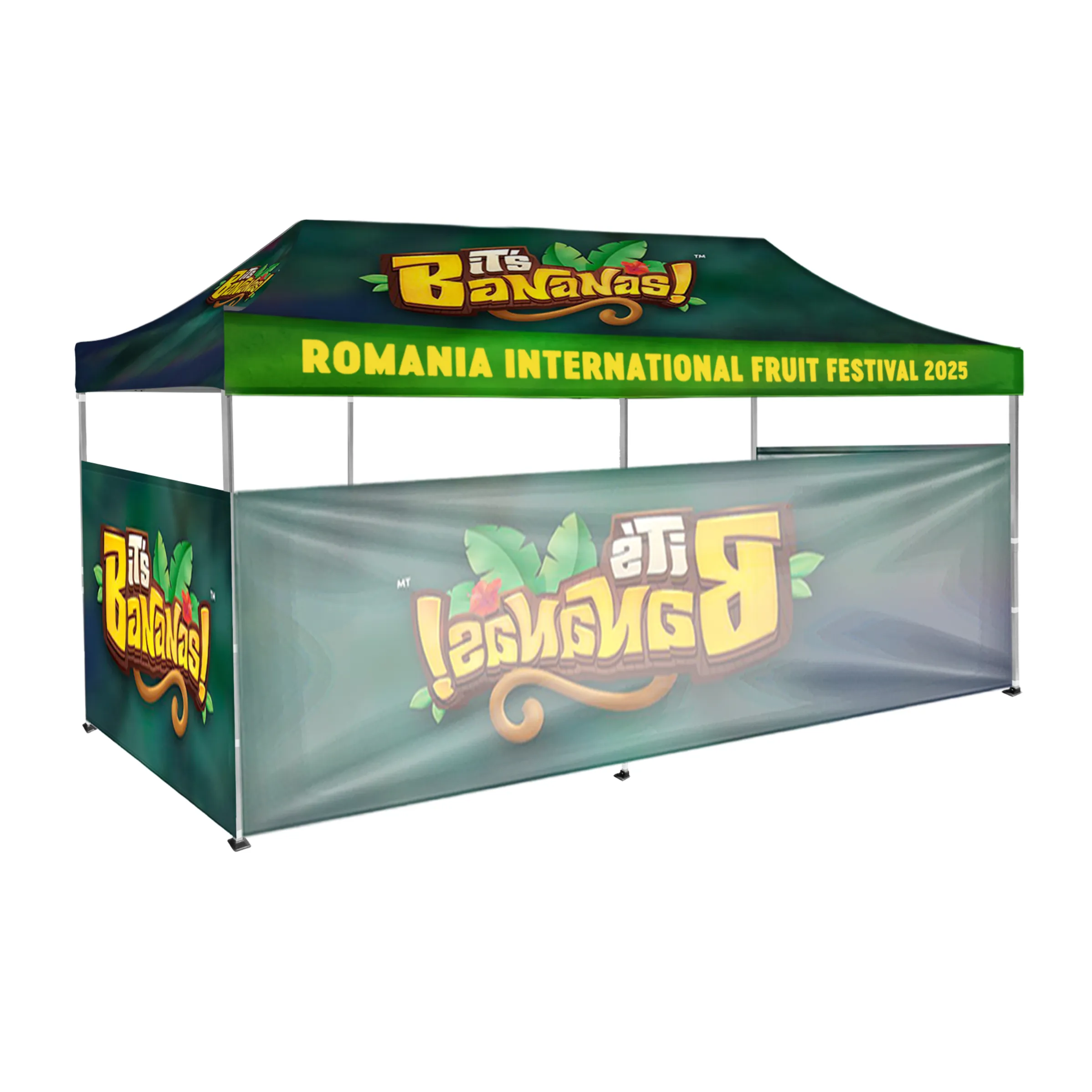 10'x20' Tent Canopy w frame, 2 side half + 1 full half wall 5