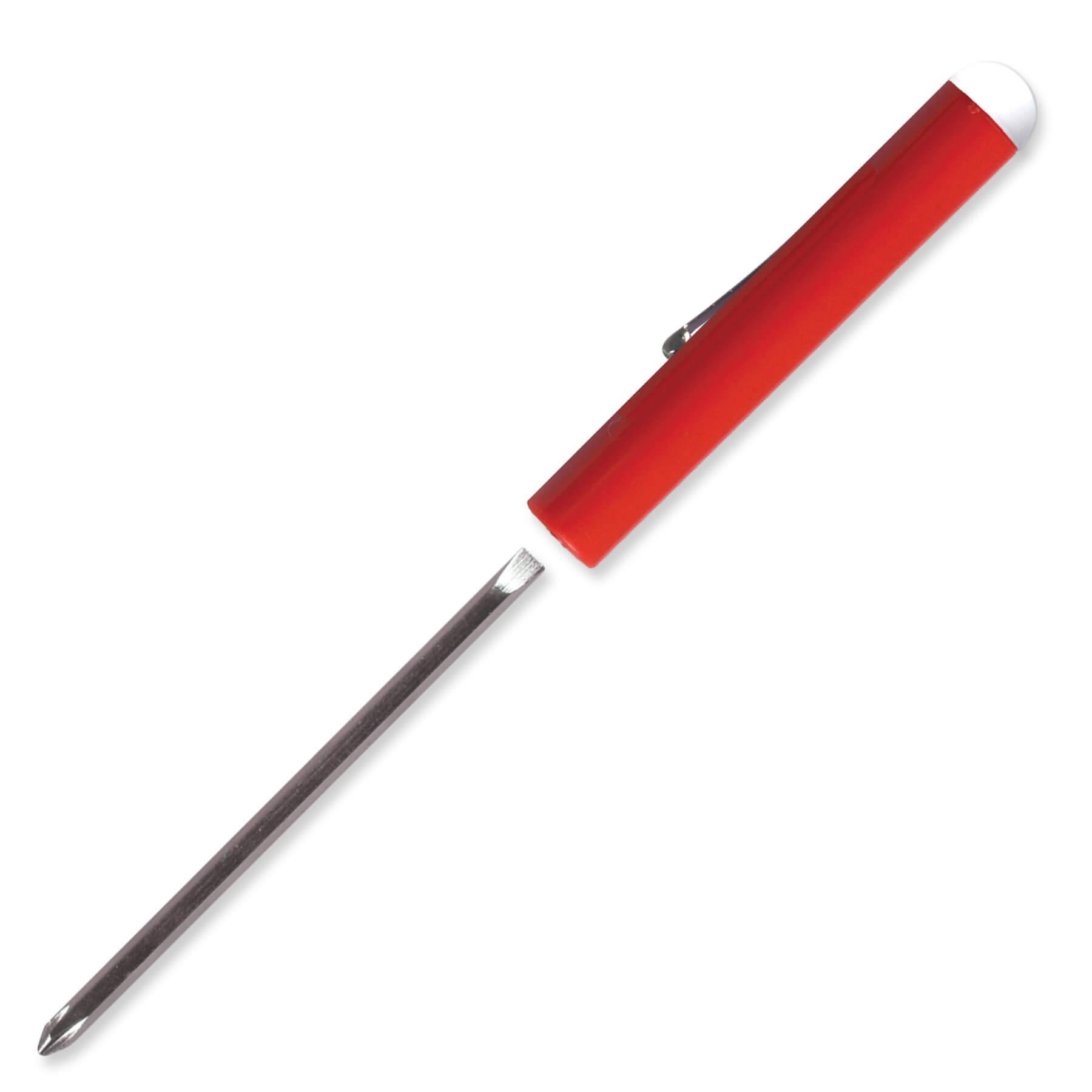 Pocket Screwdriver - Rev 1/8" Flat Tip #0 Phillips Blade w/Button Top 7