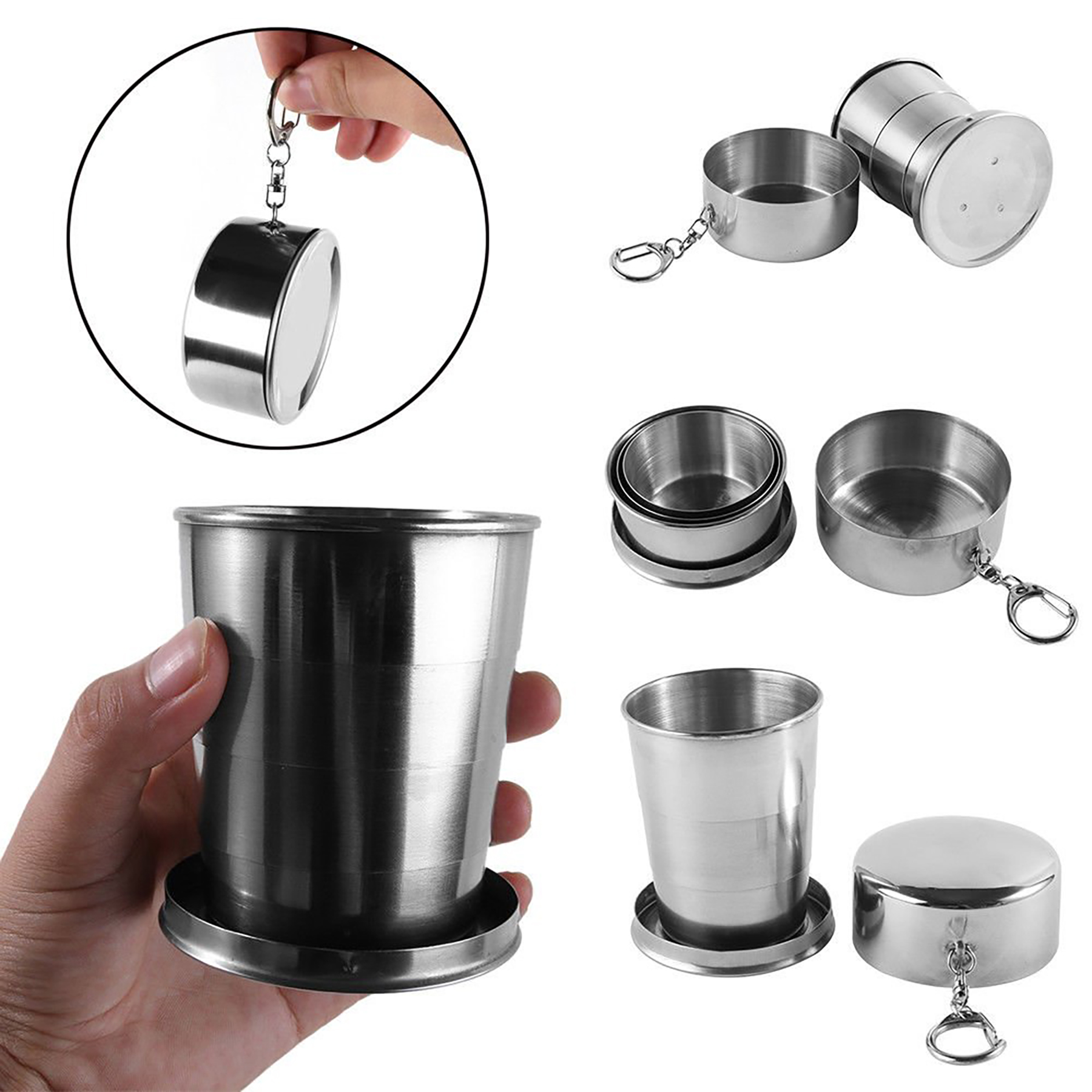 8.5oz Stainless Steel Collapsible Travel Cup 2