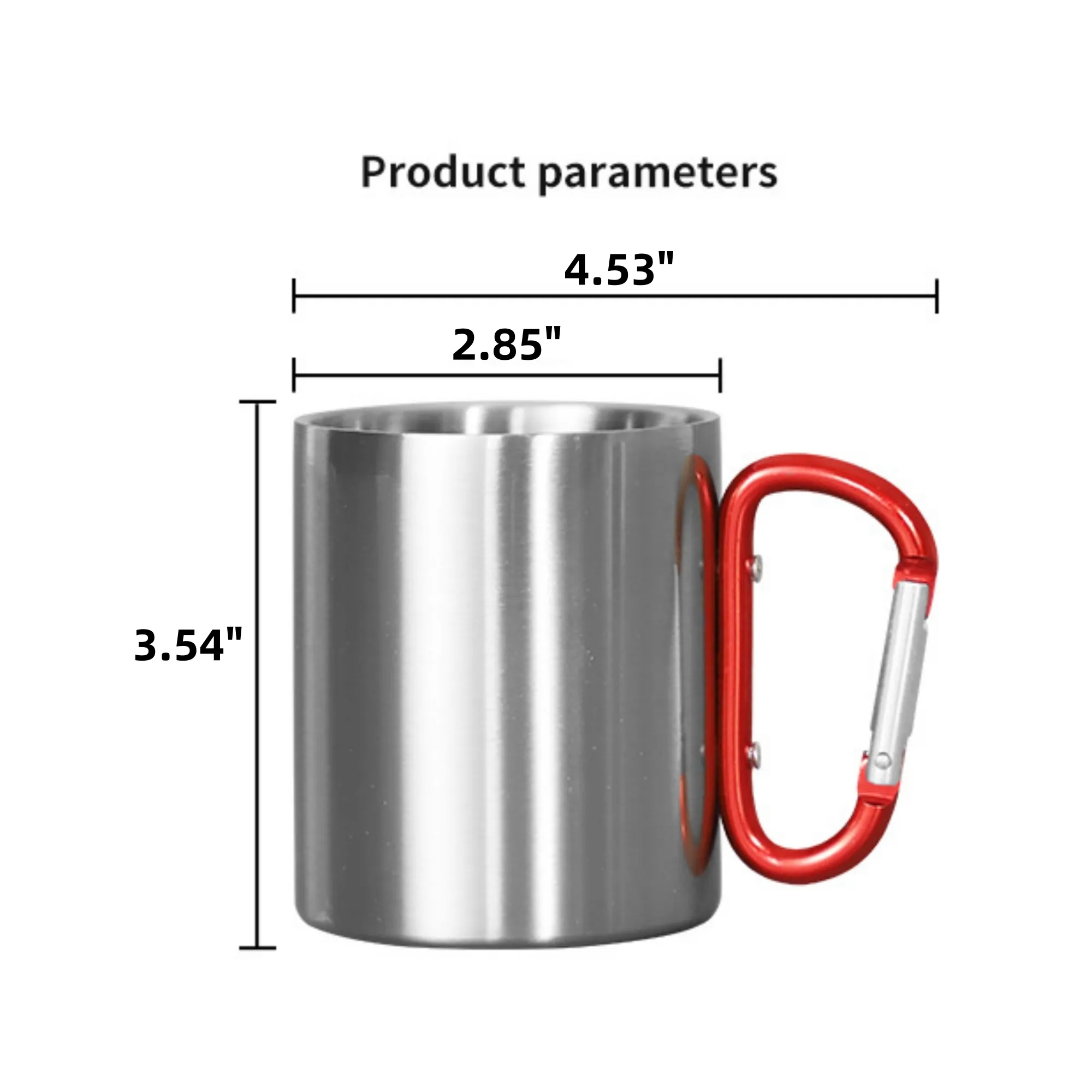 10oz Stainless Steel Carabiner Mug 2
