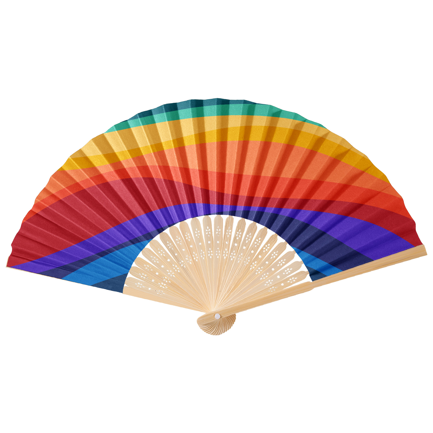 Full Color Foldable Bamboo Paper Hand Fan 10