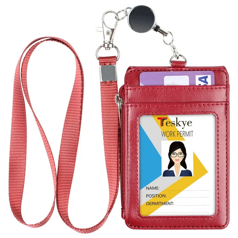 PU Leather ID Holder with Lanyard 3
