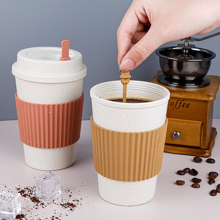 Natural Wheat Straw Insulated Coffee Cup 5