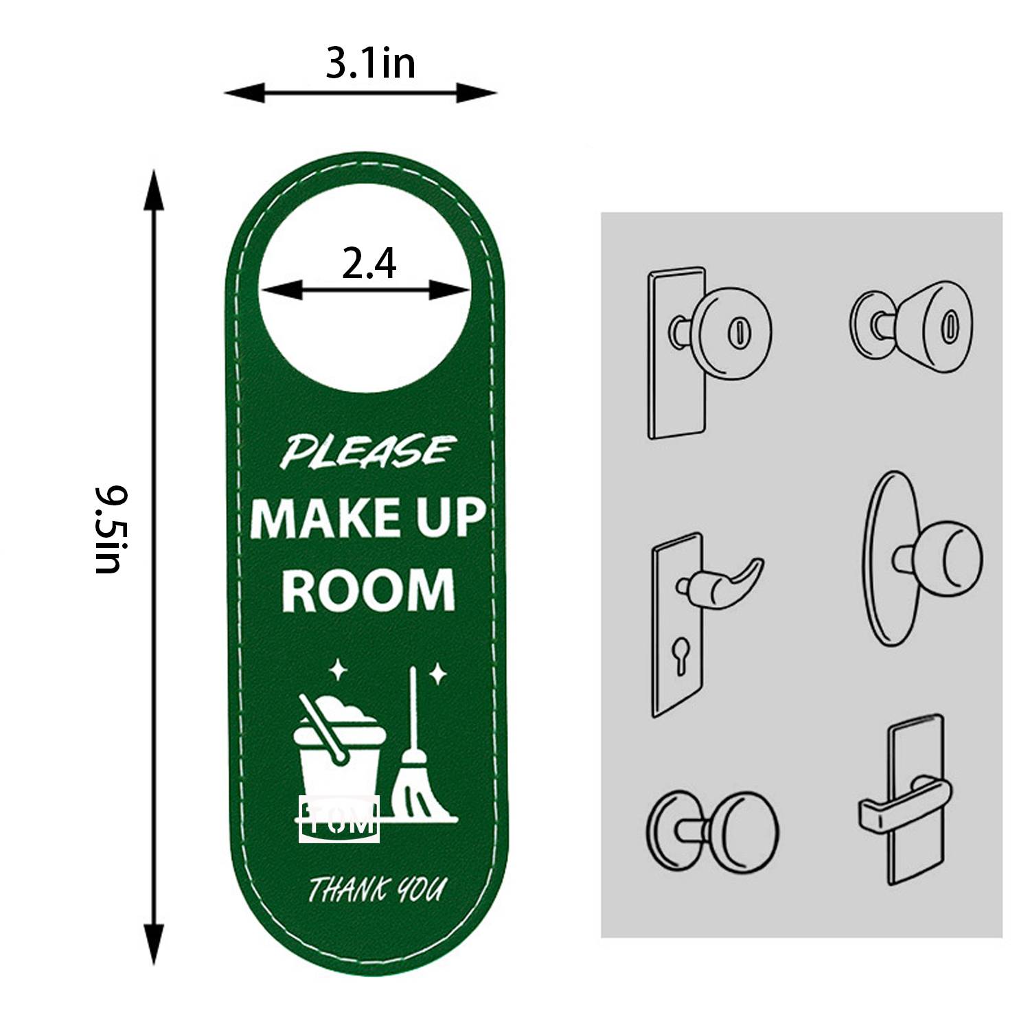 Hotel Rooms Black/Green Do Not Disturb Door Hanger Sign 5