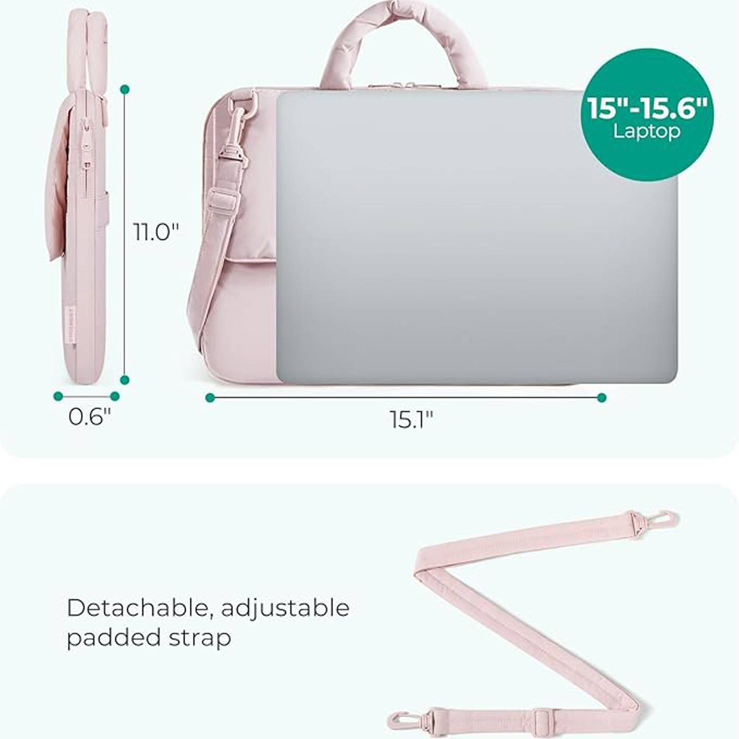 15 Inch Water Resistant Nylon Laptop Shoulder Bag 3