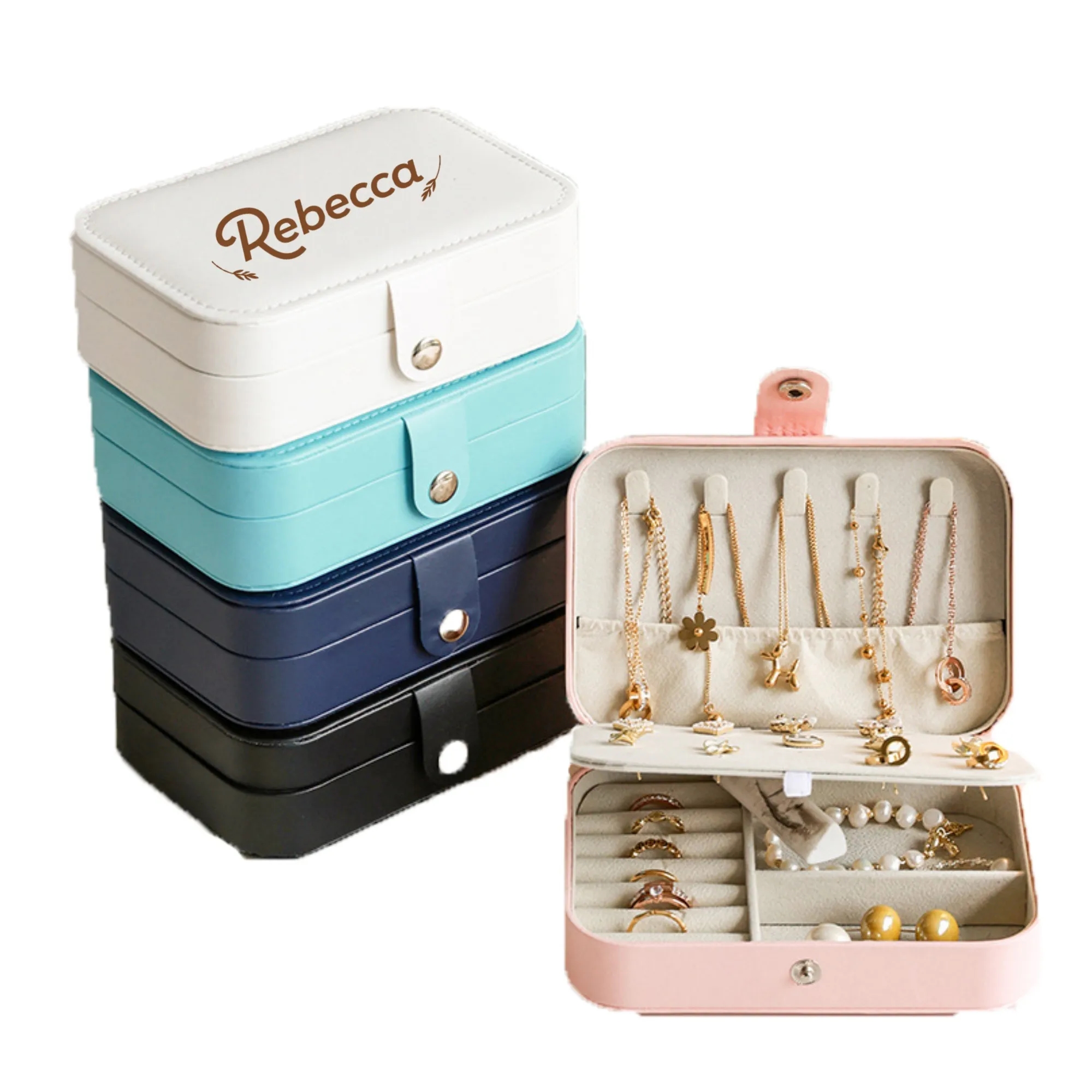 Customized portable jewelry storage box