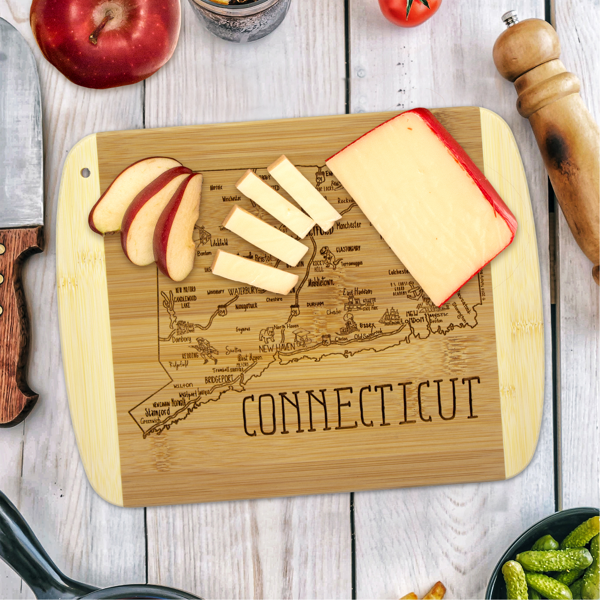A Slice of Life Connecticut Serving & Cutting Board 8