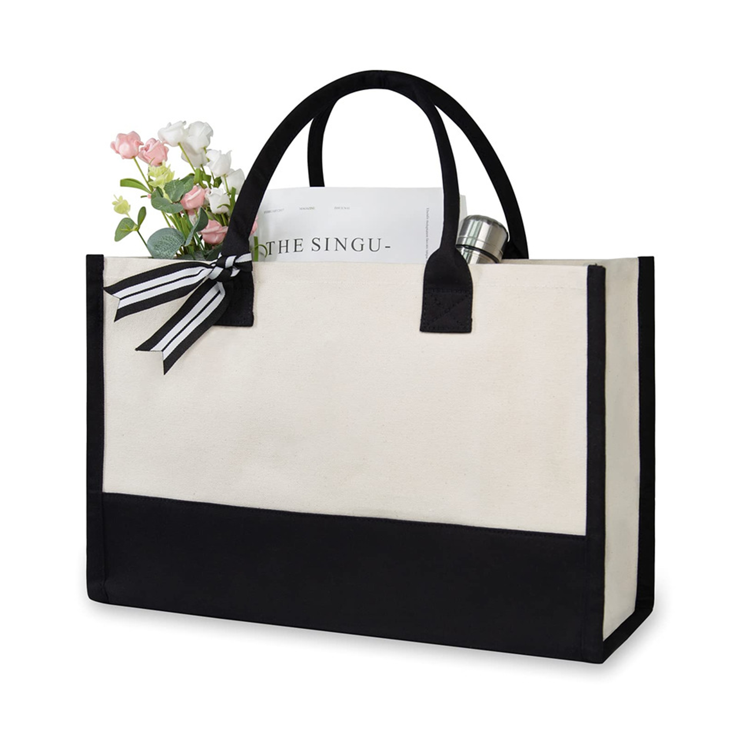 Personalized Canvas Beach Bag, custom tote bag with logo imprint 3