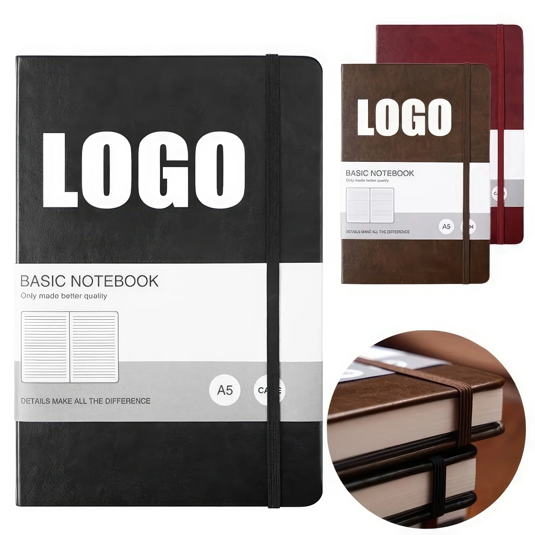 PU Leather A5 Business Travel Journal Diary Notebook 1