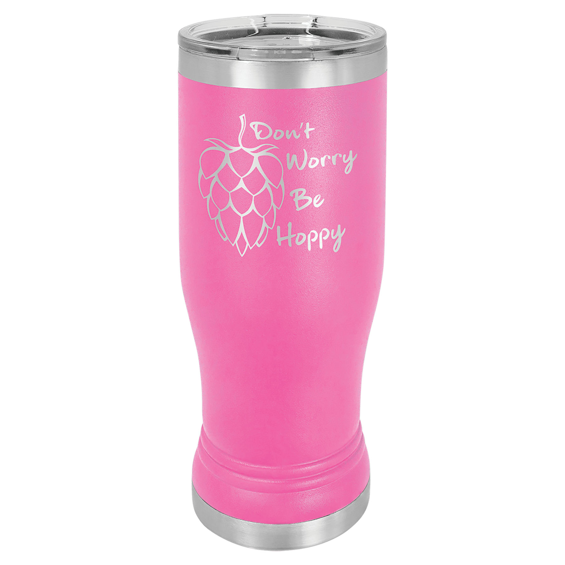 Pink 14 oz. Polar Camel Pilsner with Clear Lid 2
