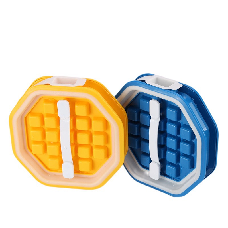 2 in 1 Portable Ice Ball Maker w/ Easy Release & Lid Silicone Ice Cube Mold--Octagon Shape 9