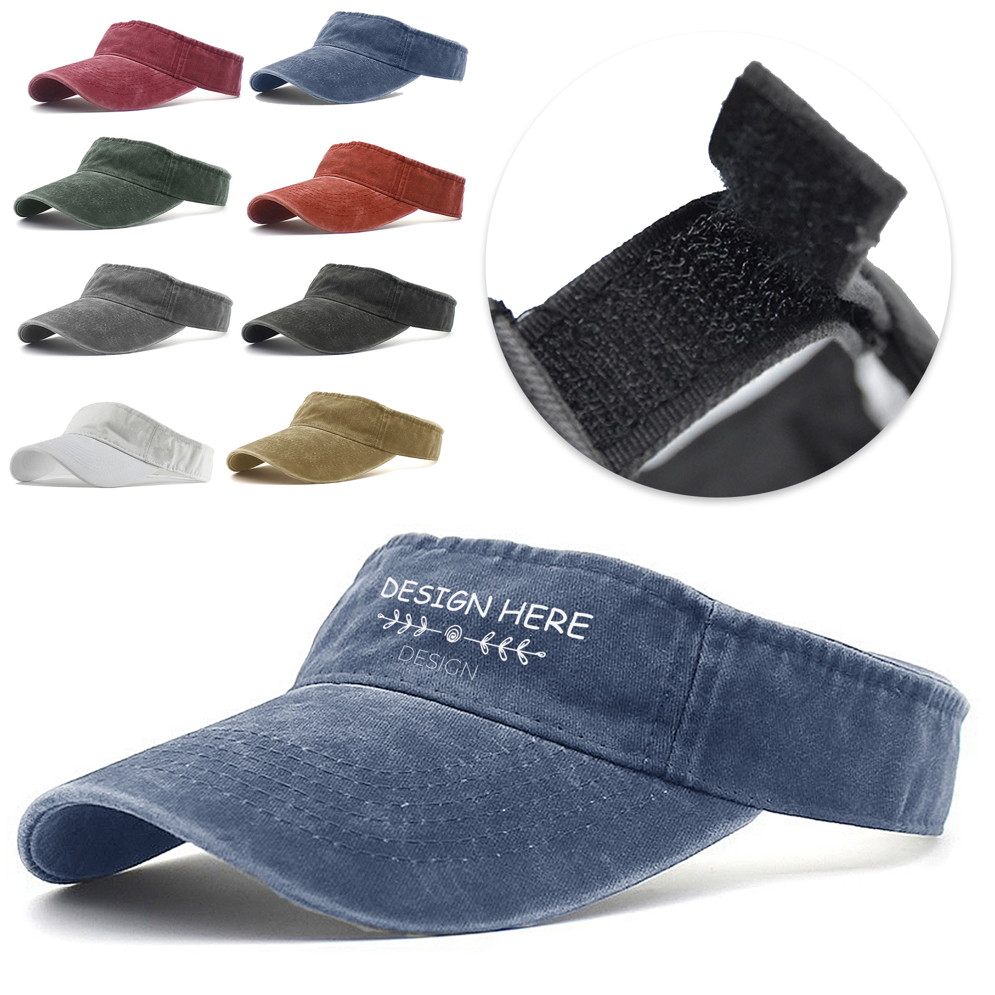 Cotton Empty Top Sun Visor Hat Adjustable Cap 3