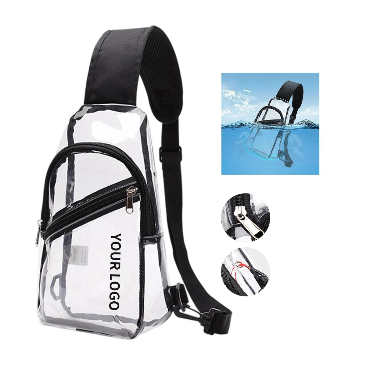 Lightweight PVC Crossbody Bag for Travel Essentials 2