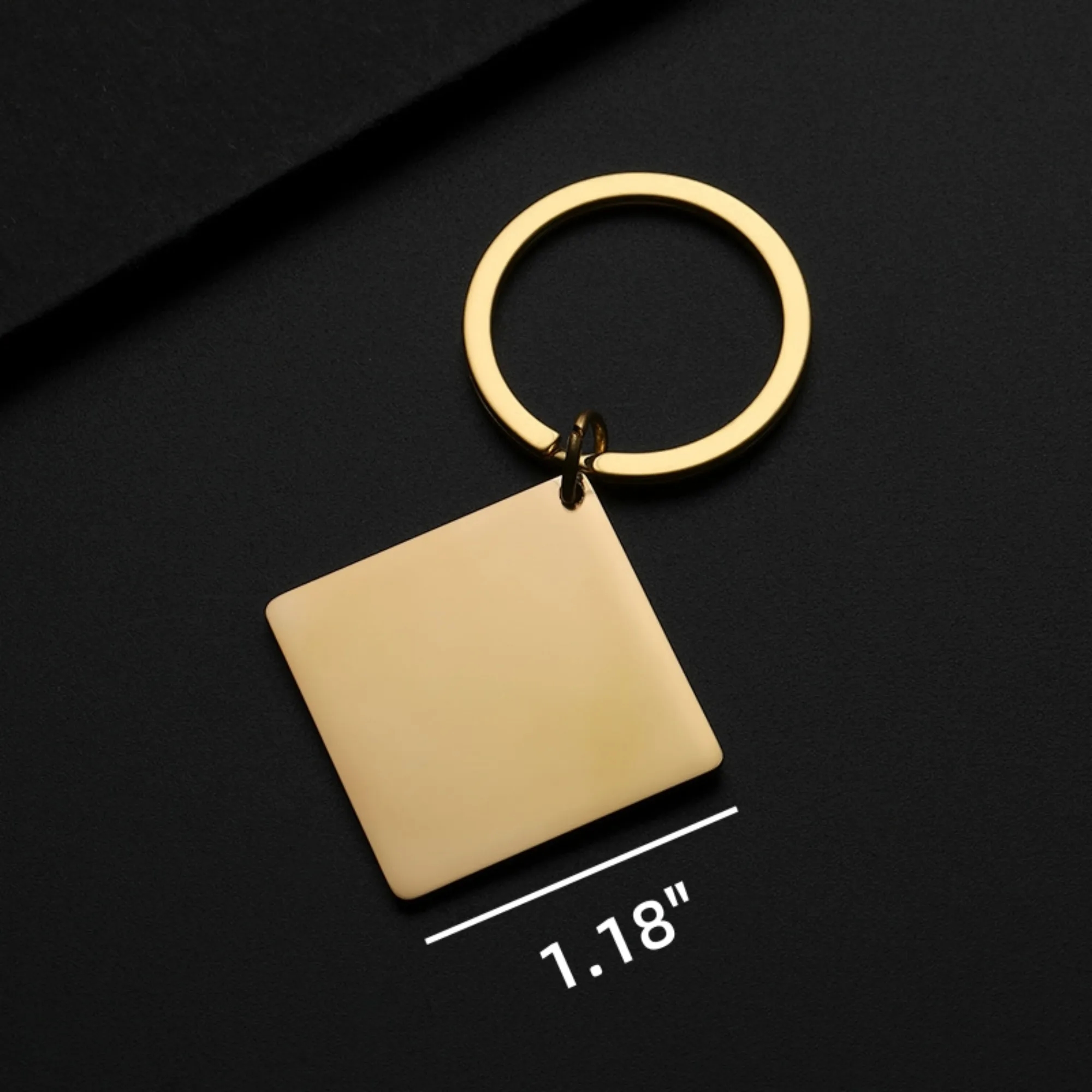 Stainless Steel Square Metal Tag Key Chains 7