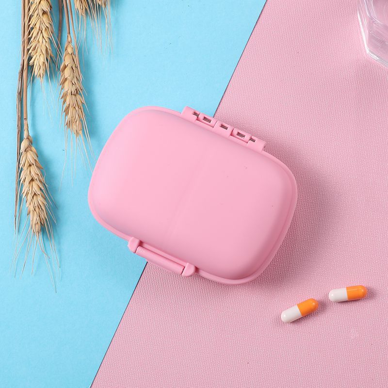 8 Compartments Wheat Straw Portable Daily Pill Organizer 6