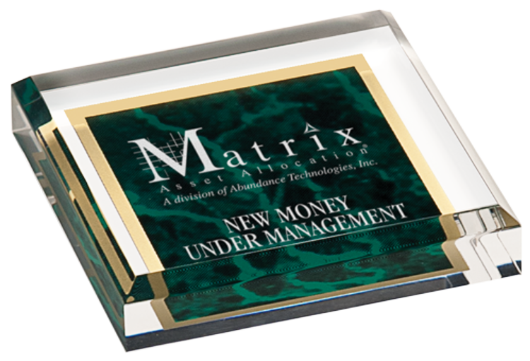 3 3/4" x 3 3/4" Green Acrylic Paperweight Award