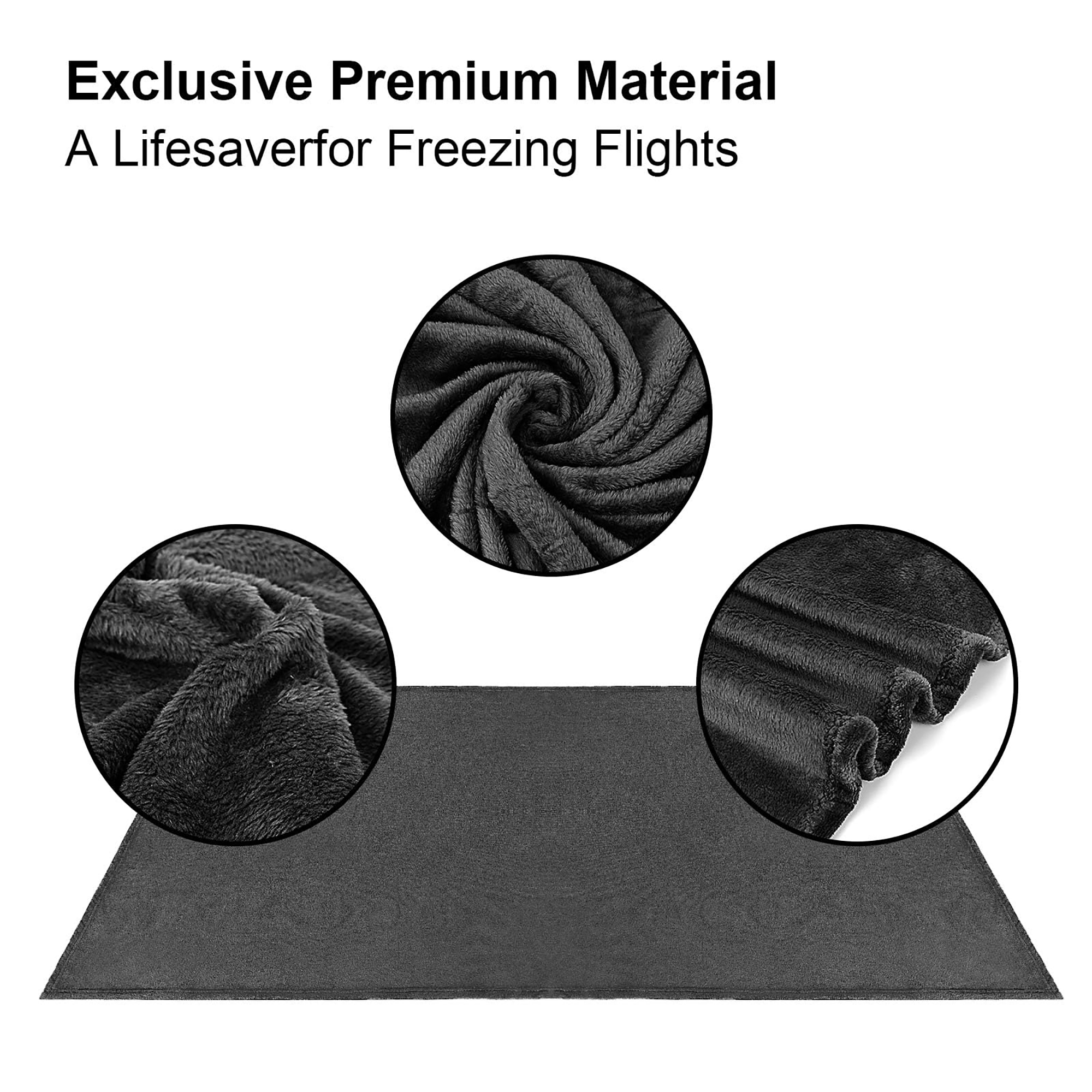 Foldable Flannel Travel Blanket with Embroidered Pouch 3