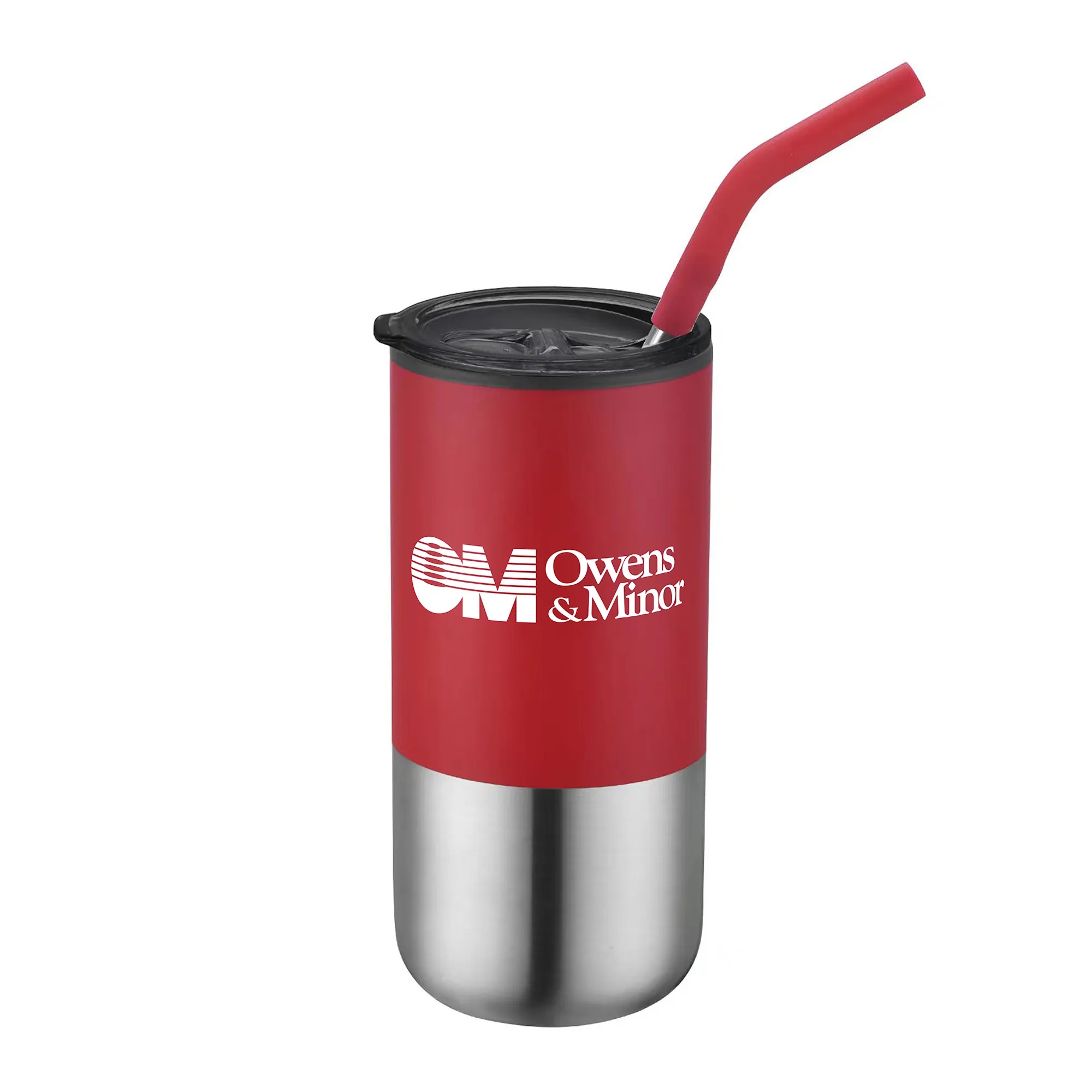 16oz. Double Wall SS / PP Tumbler w/Silicone Sip Steel Straw 14