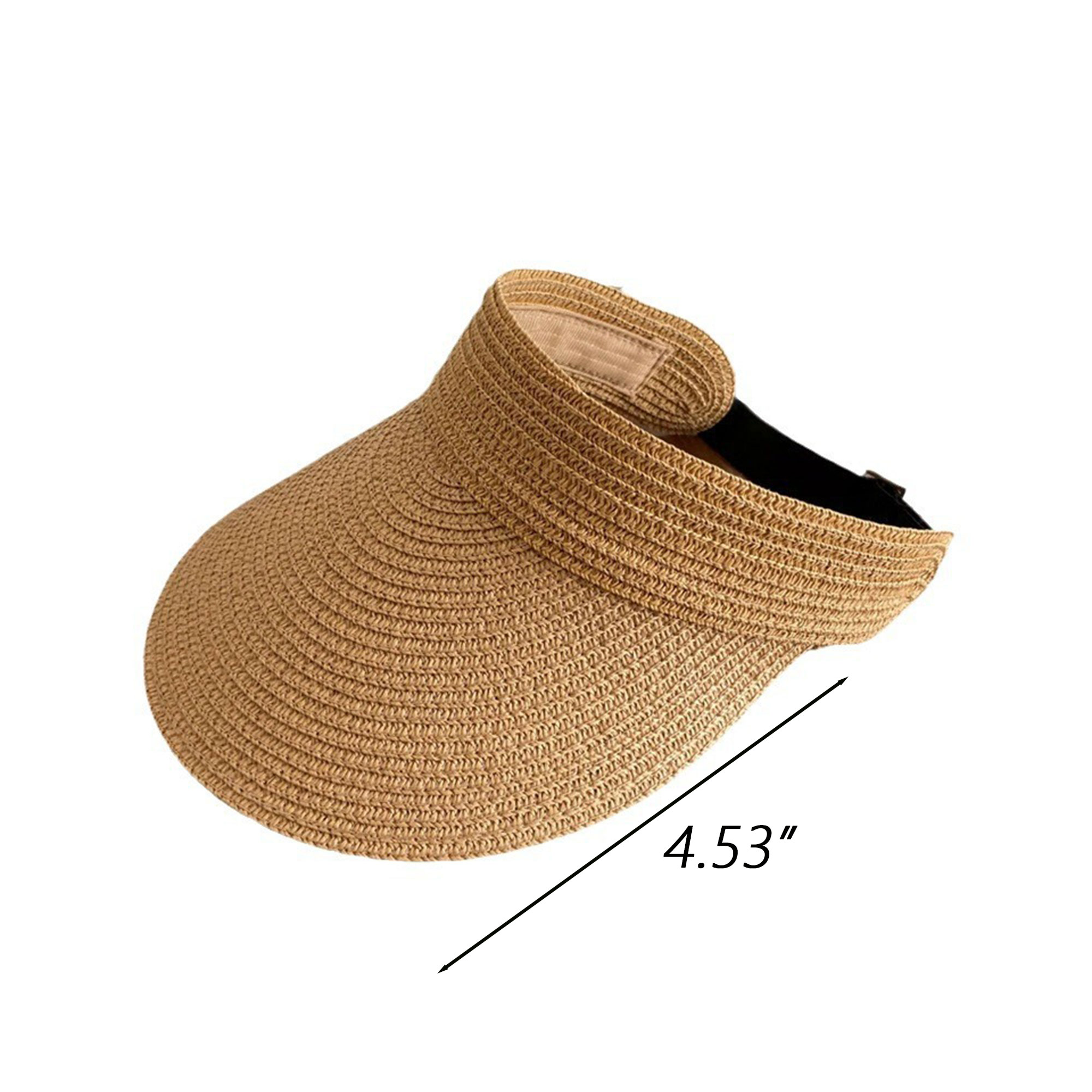 Womens Beach Wide Brim Straw Sun Visor Hat 2