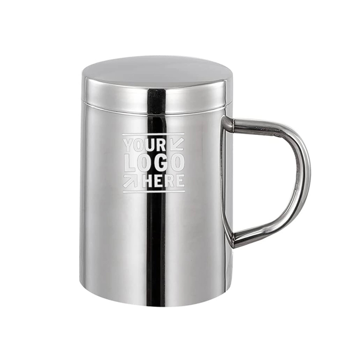 Stainless Steel Coffee Mug With Lid And Handle 2