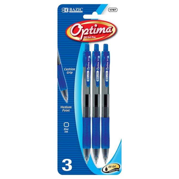 Gel Pens - 3 Count Blue Ink Retractable Cushion Grip 1