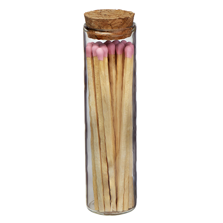 "Ablaze" Glass Match Stick Jar - w/ Full Color Label - 20 count 9