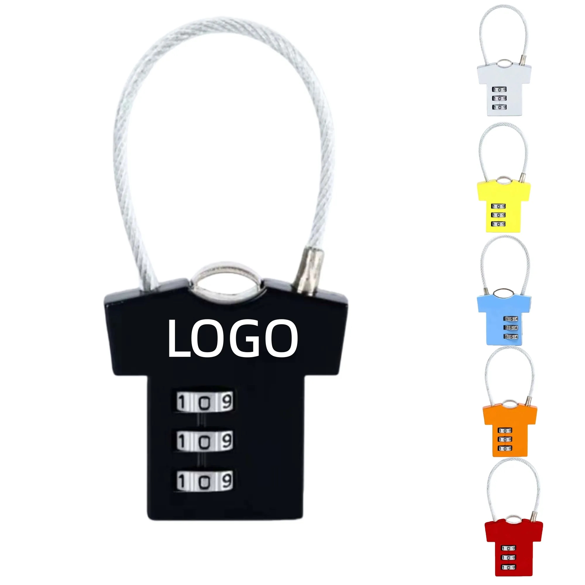 Mini Zinc Alloy Combination Cable Keyless Lock For Travel