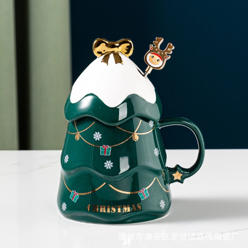 Christmas Tree Shaped Coffee Ceramic Mug 3