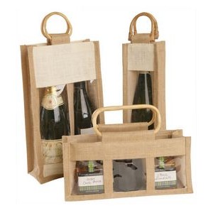 Transparent Burlap Portable Wine Bag 3