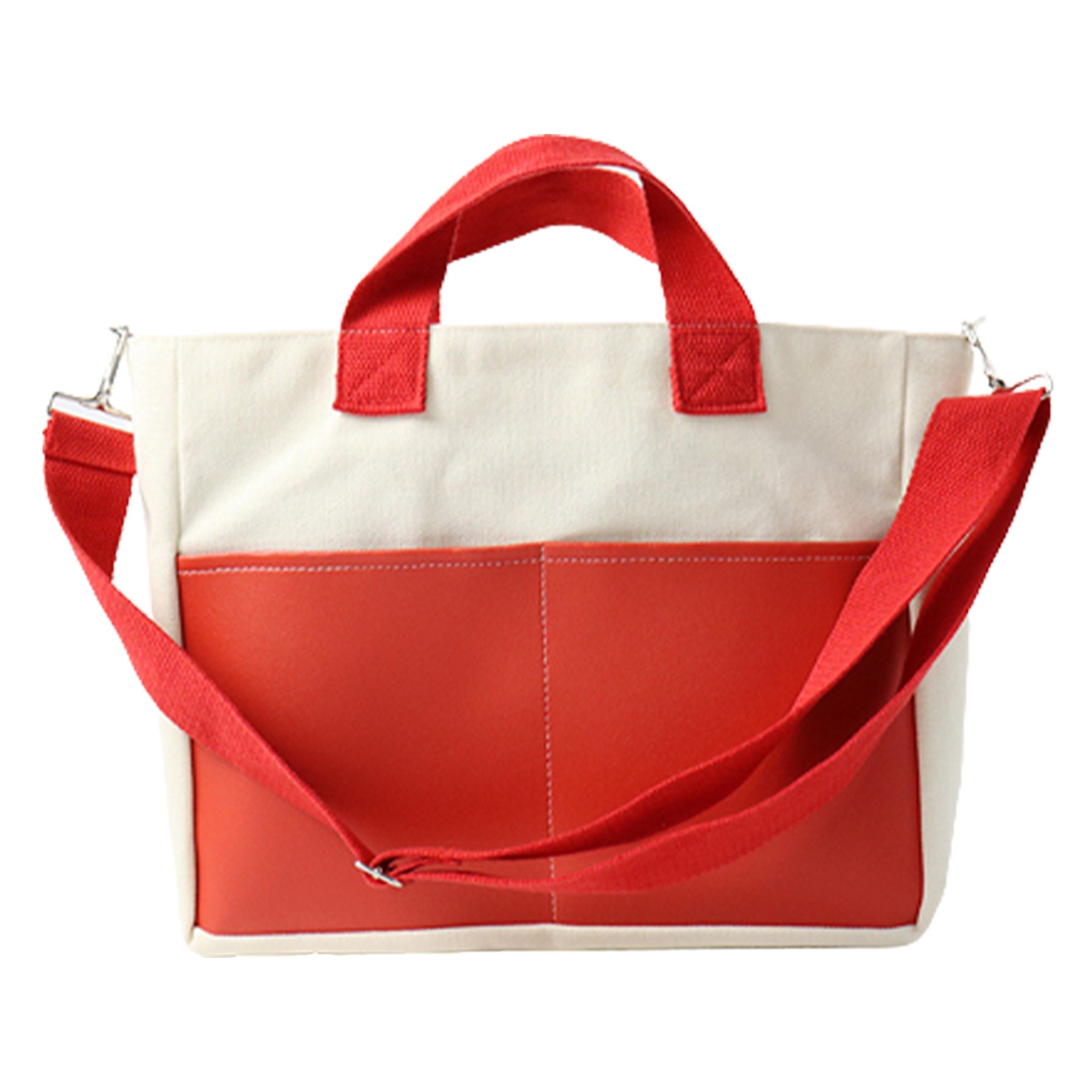 Pu Leather Canvas Shoulder Bag 5