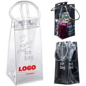 Wine Bottle Cooling Clear Ice Bag with Handle 8