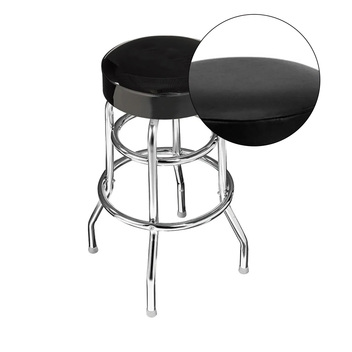 Customizable Padded Swivel Bar Stool With Chrome Base 2