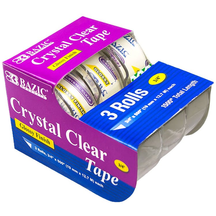 Crystal Clear Tape - 3 Pack 3/4" x 500" 2