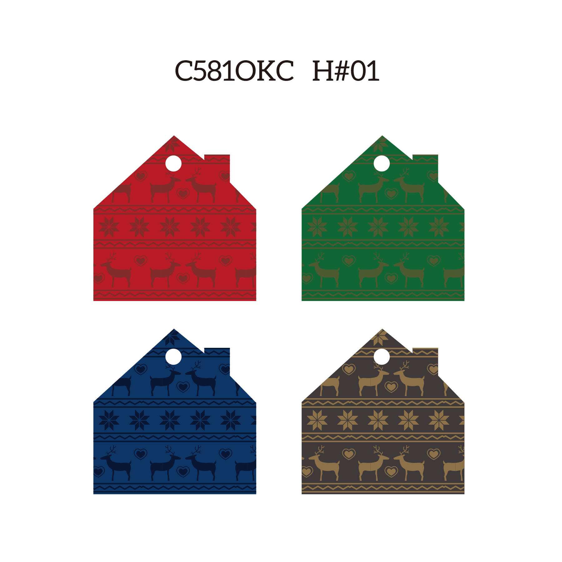 Free Shipping Full Color Christmas Key Chain - House 2